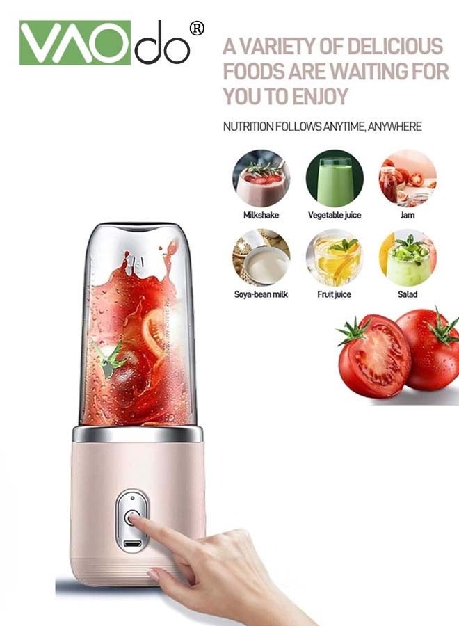 فاو دو خلاط محمول مع كوبين من العصير، خلاط سفر شخصي، 6 شفرات من الفولاذ المقاوم للصدأ 304، عصارة صغيرة لعصير البروتين، عصير الفاكهة المجمدة، خلاط ثلج للسفر والرياضة والمطبخ - Image 2