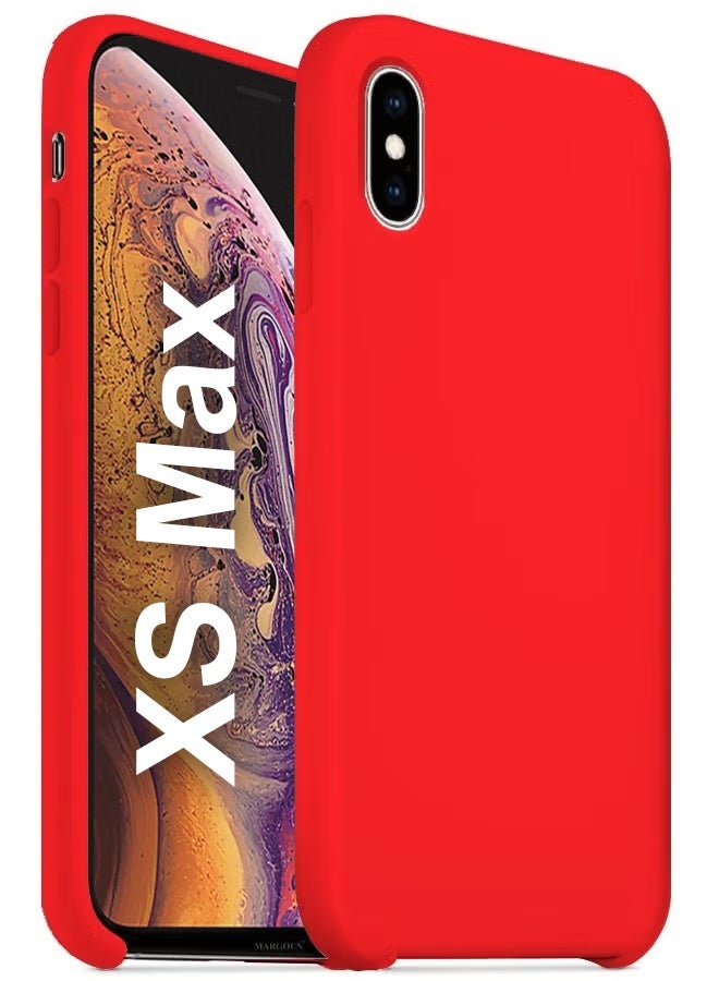 CATANES Premium Silicone Cover for iPhone XS MAX - Soft, Slim and Shockproof Protection Red Color - Image 1