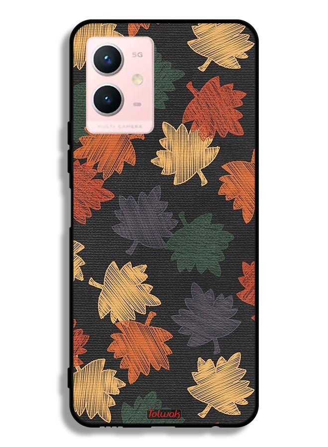 Tolwak Vivo Y33s 5G Protective Case Cover Autumn Leaves Art - Image 2