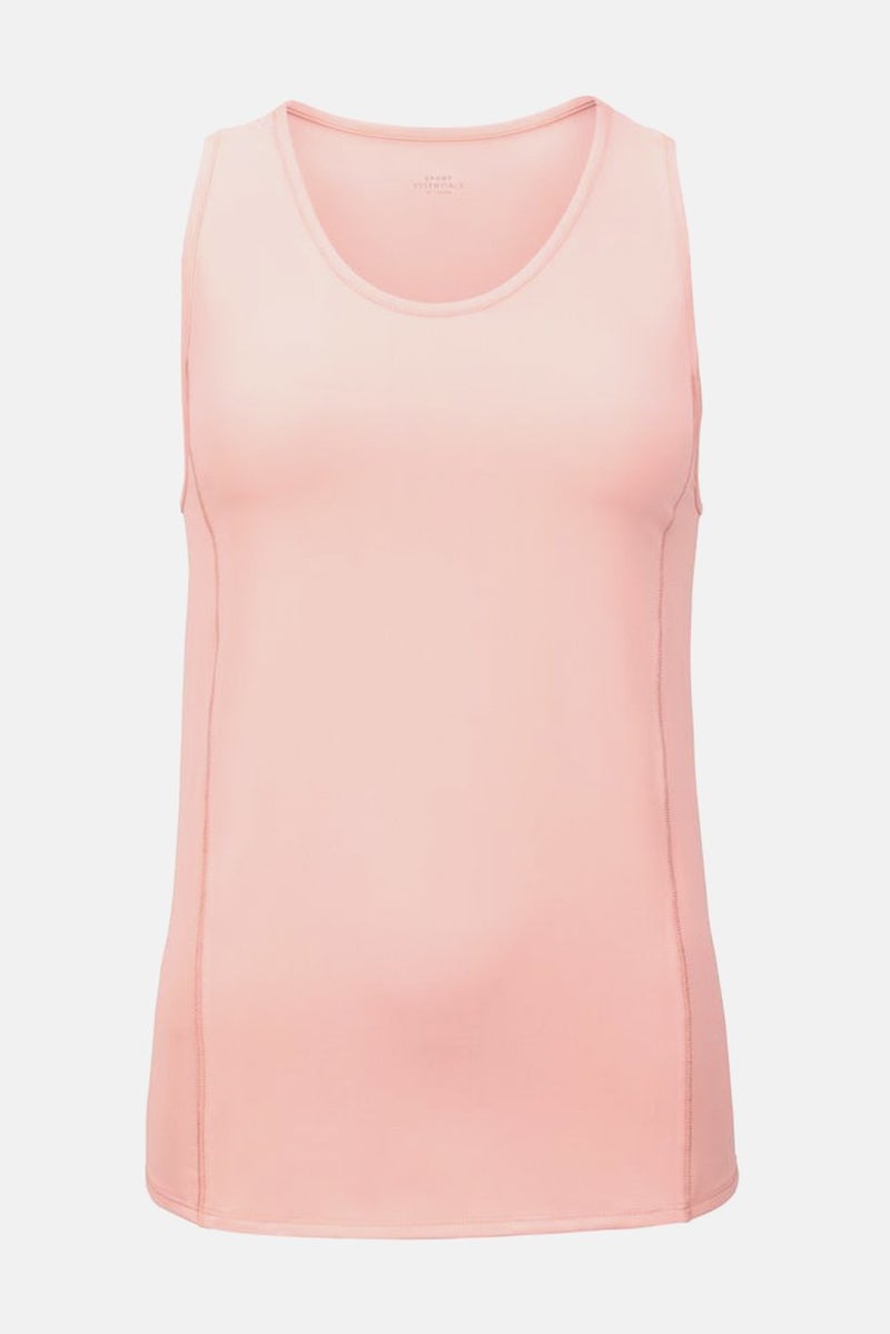 Tchibo Women Round Neck Sleeveless Solid Tank Top, Pink - Image 3