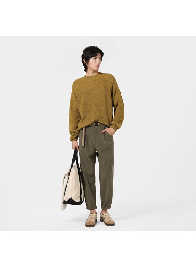 Markless Men's Casual Pants, Autumn And Winter Corduroy Trousers, Slimming Tapered Pants, Versatile Skinny Pants 3859, Khaki Color, Size 29 - Image 2