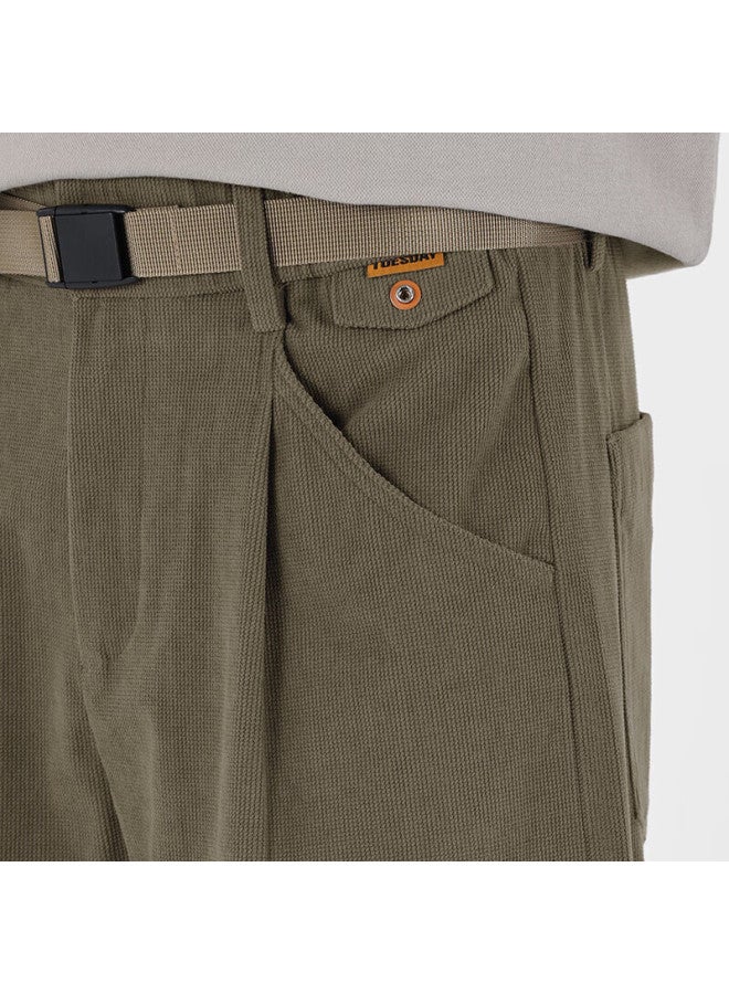Markless Men's Casual Pants, Autumn And Winter Corduroy Trousers, Slimming Tapered Pants, Versatile Skinny Pants 3859, Khaki Color, Size 29 - Image 3