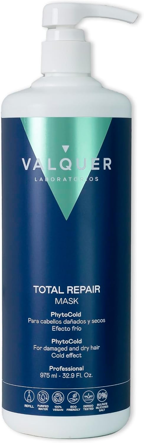VALQUER Total Repair Zero Hair Mask with Cooling Effect Hydrating Repairing Nourishing Treatment for Dry or Damaged Hair AntiFrizz with Cranberry Macadamia Oil Vegan Hair Care 975 ml