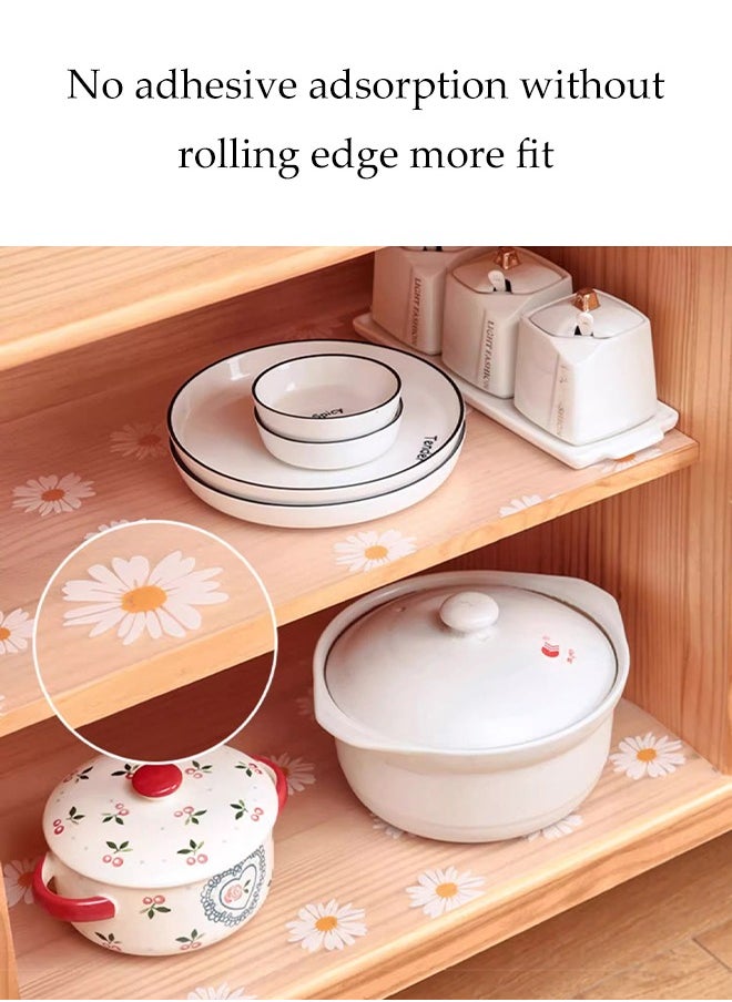 DUNISO 2 Rolls Drawer Pad Paper, Non Adhesive EVA Bookshelf Pad, Anti Slip Refrigerator Pad Roll, Oil And Water Resistant, Suitable For Kitchen, Cabinet, Bedroom (45x200cm)  - Image 4