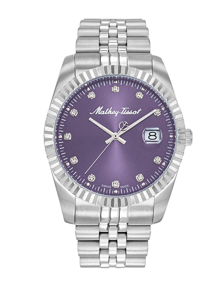 Mathey-Tissot Swiss Made Purple Dial Analog Watch H710APU