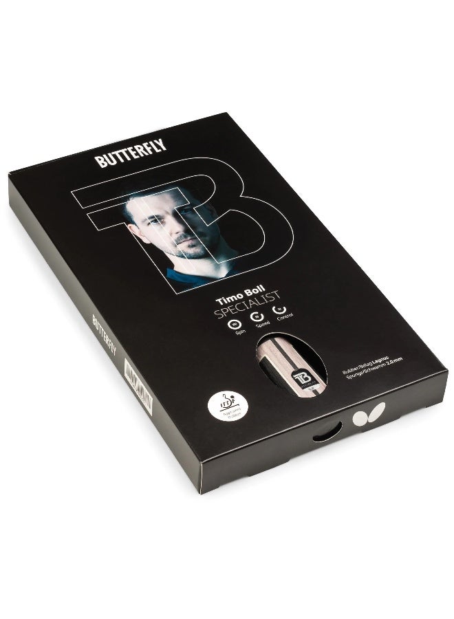 Butterfly Timo Boll Specialist Table Tennis Racket | Precision, Speed, and Spin for Experienced Offensive Players |Medium-Hard Blade for Powerful, Controlled Offensive Play - Image 1