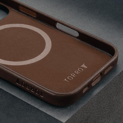 TORRO Case Compatible with iPhone 16 Pro Max – Premium Leather MagSafe Charging Compatible, Slim Bumper Case (Dark Brown) - Image 5