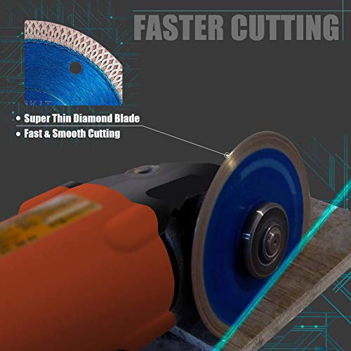 PEAKIT Tile Cutter Blade 4.5 Inch Porcelain Diamond Blade Ceramic Cutting Disc Wheel for Angle Grinder, Reversible Color - Image 3