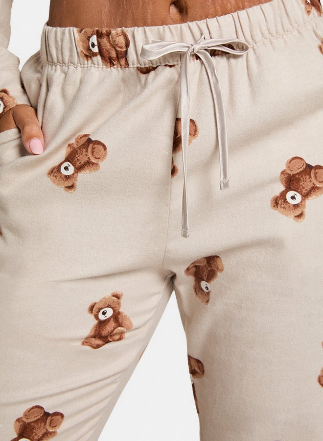 hunkemoller Pant Flannel Straight Bear - Image 2