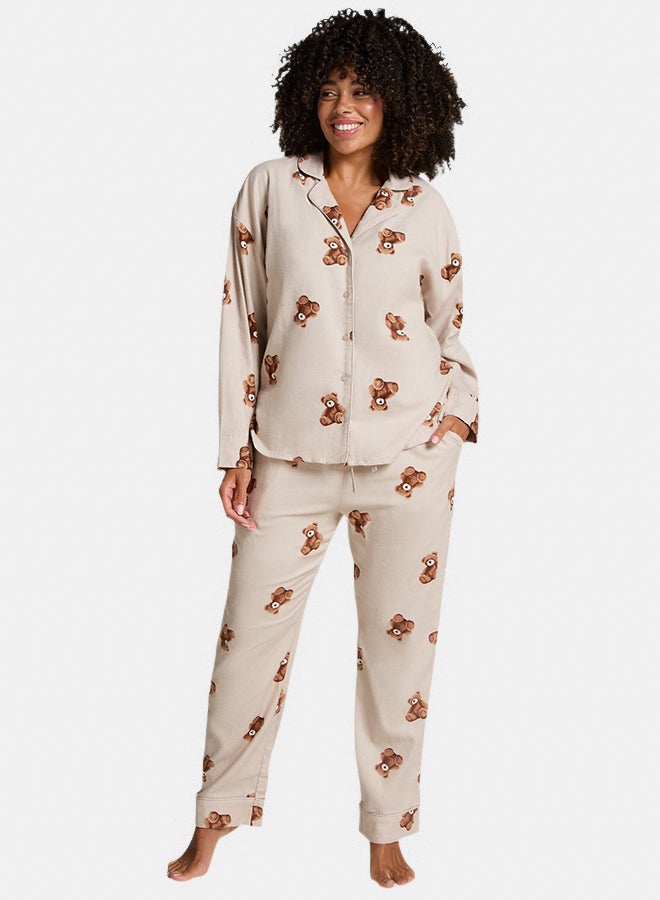 hunkemoller Pant Flannel Straight Bear - Image 1