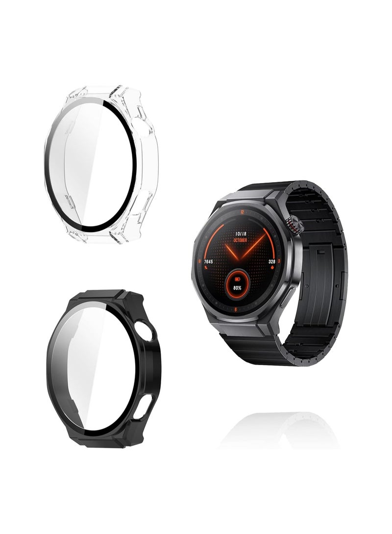 general (2-Pack) Honor Watch 5 Ultra Smartwatch Protective Case, Hard PC Case, 9H Tempered Glass Screen Protector, Full Coverage Integrated - Image 1