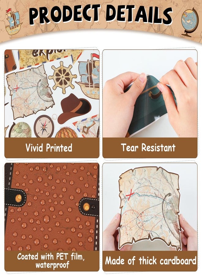 ojustbeok Travel The Map Bulletin Board Let The Adventure Begin Cutouts Classroom Decorations Travel Theme Motivational Sign for Kids Let's Explore Voyage Bulletin Cutouts Classroom Decor - Image 4