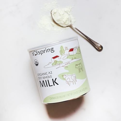 Dr. Mercola Solspring Organic A2 Dry Whole Milk - Powdered Milk with A2 Beta-Casein for Less Digestive Discomfort - Organic, Gluten-Free & Soy-Free - Original Flavor - 17.4 oz (15 Servings) - Image 4