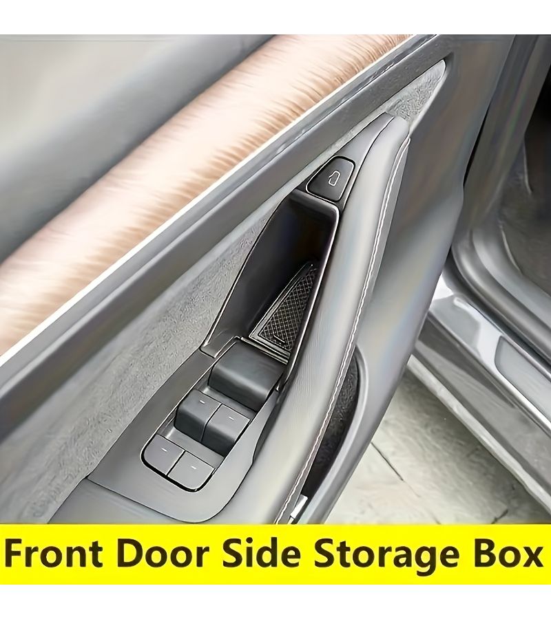 2 Pcs Black Side Door Storage Box For Tesla Model 3 2017 2023 2020 2023 Model Y Accessories Armrest Phone Container Door Organizer Handle Pocket Tray - Image 4