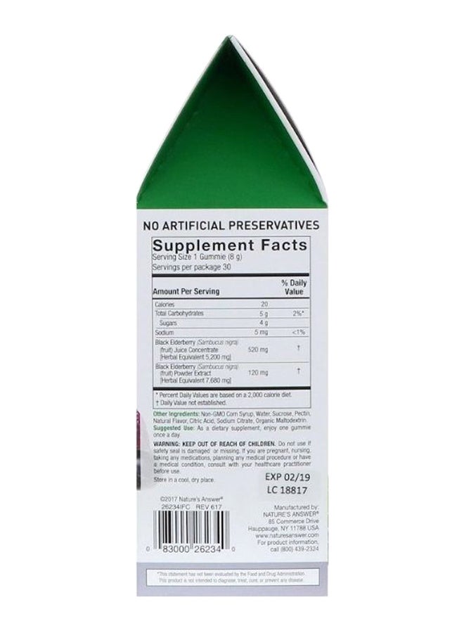 NATURE'S ANSWER 30 Vegan Sambucus Mega Gummies - Image 2