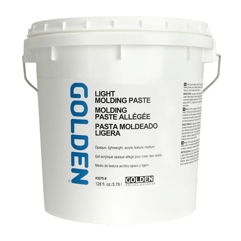 GOLDEN Light Molding Paste, 128 fl. oz. Jar, Professional Acrylic Paste Medium, Opaque - Image 1