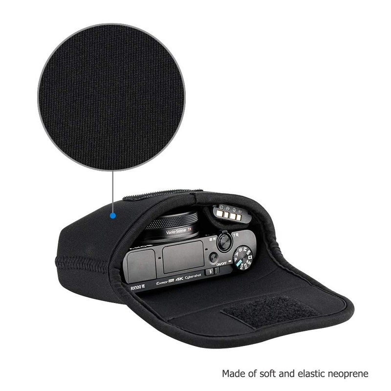JJC Neoprene Compact Digital Camera Case Travel Pouch for Sony ZV-1 RX100 VII VA VI V IV III II DSC W800 W830 WX500 HX99 HX90V HX80 for Canon G7X III II G9X II SX740 SX730 SX620 SX610 ELPH 360 190 180 - Image 4
