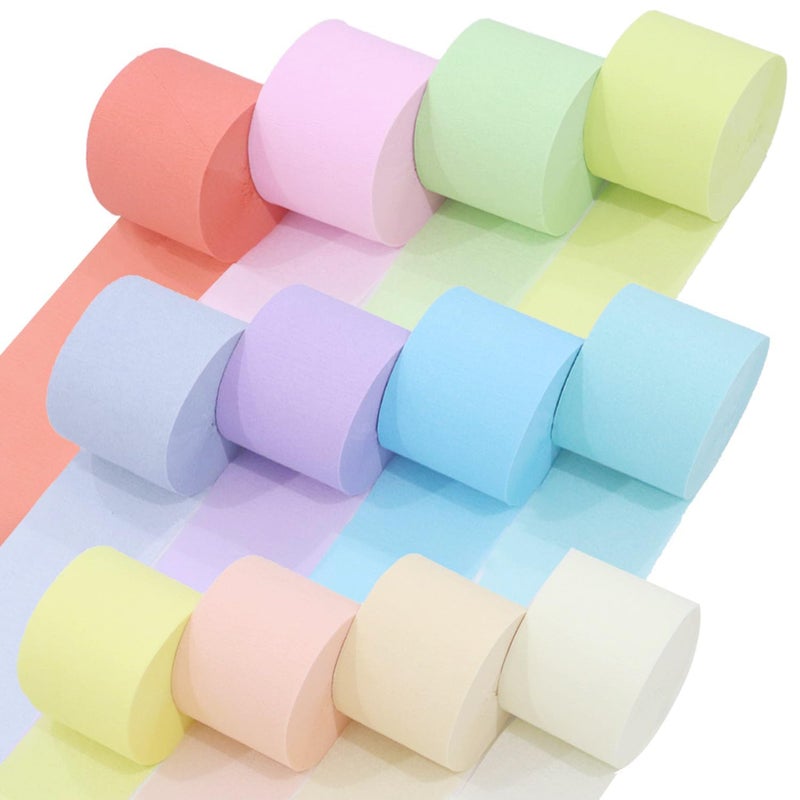 Captain Decor 12 Crepe Paper Streamers Rolls 656ft Pack of Unique 12 Pastel Streamers for Party Decorations Pastel Backdrop Birthday Streamers Party Streamers18 inch x 82 ftRoll - Image 3
