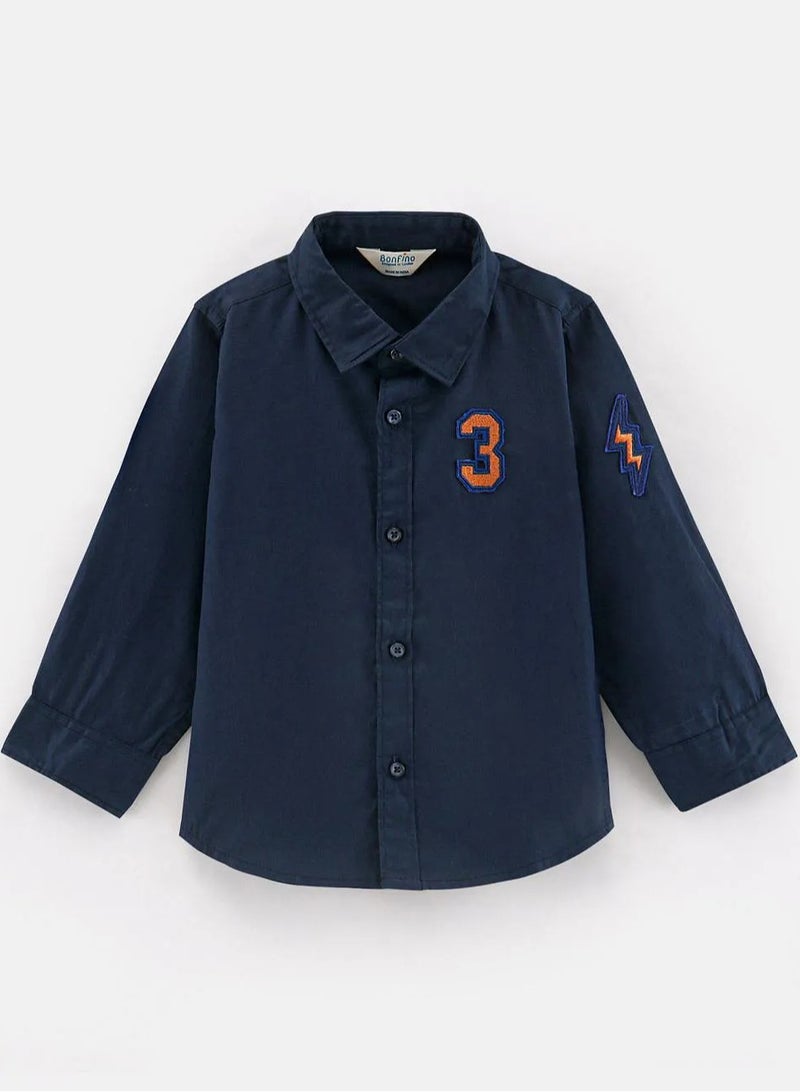 Bonfino Bonfino Full Sleeve Shirt Number Patch - Navy(12-24M&2-3Y) - Image 1