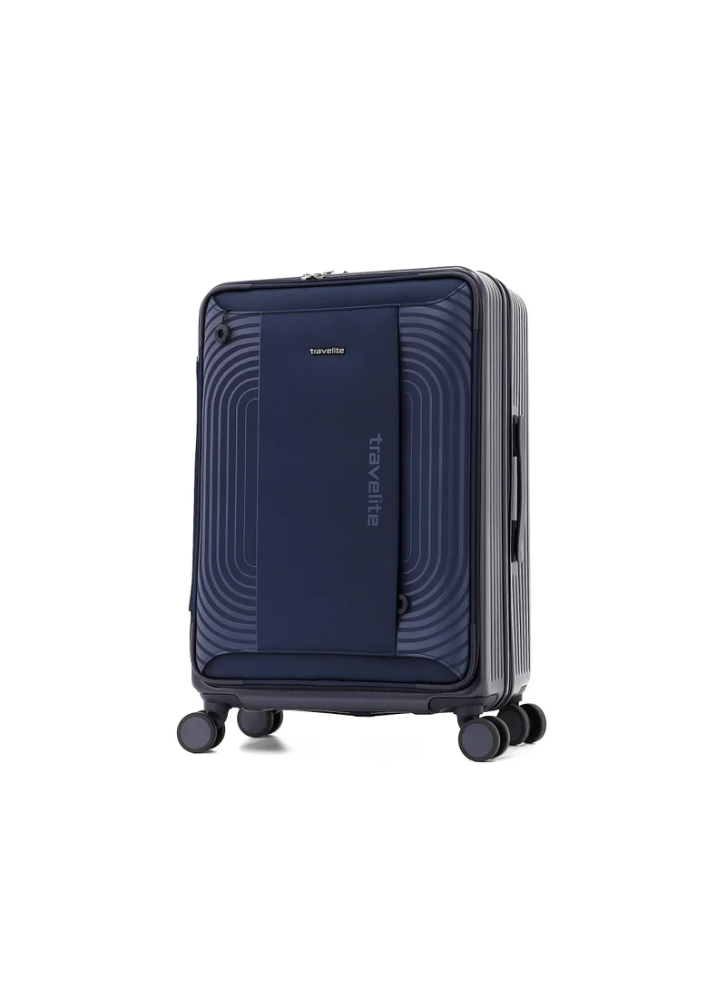 ترافلايت travelite hard shell luggage trolley bag 3-piece set,navy (s-20",m-24",l-28")