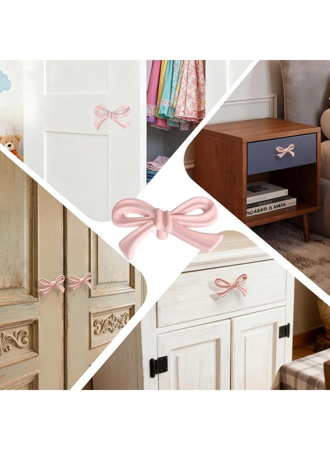 CEYMIO 8 Pack Pink Bow Dresser Knobs, Large Decorative Cabinet Drawer Pull Handles for Girls Bedroom and Nursery Room Decor - Image 5