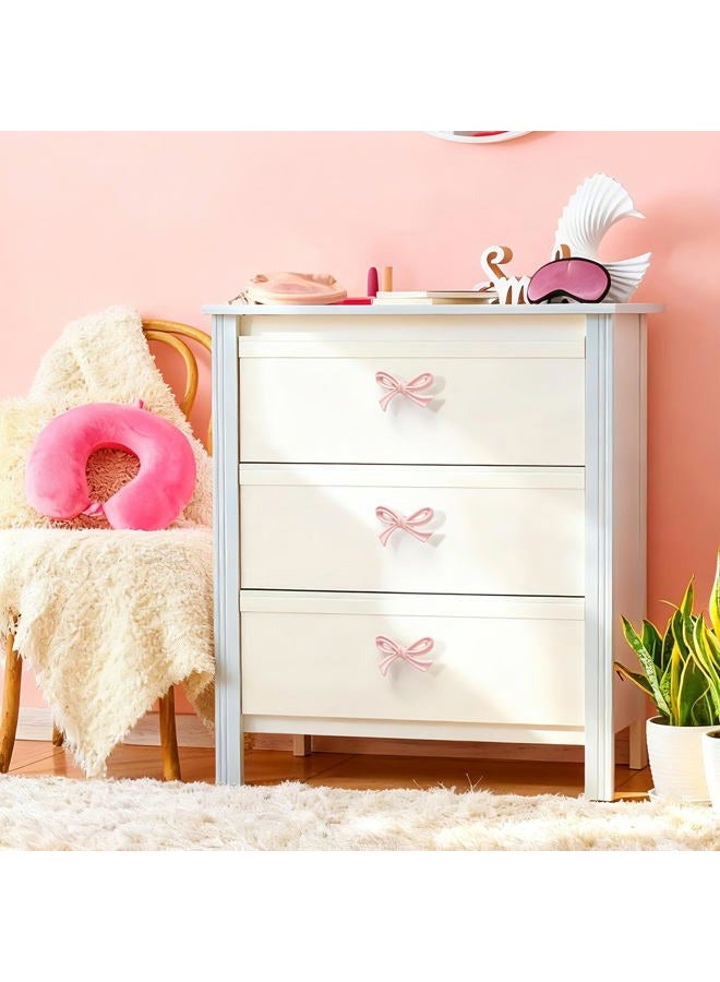 CEYMIO 8 Pack Pink Bow Dresser Knobs, Large Decorative Cabinet Drawer Pull Handles for Girls Bedroom and Nursery Room Decor - Image 3
