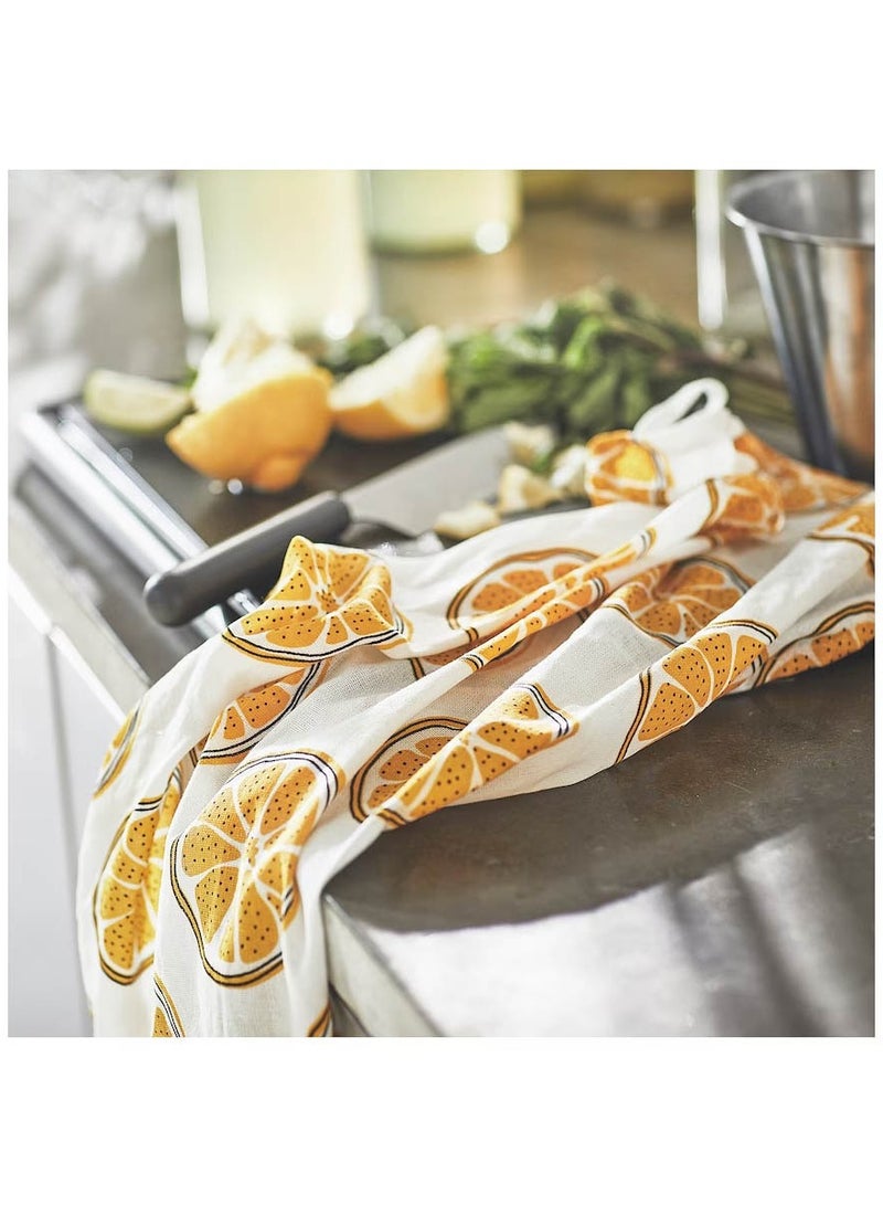 RINNIG Tea towel, white/green/pattern 60*45cm - Image 3