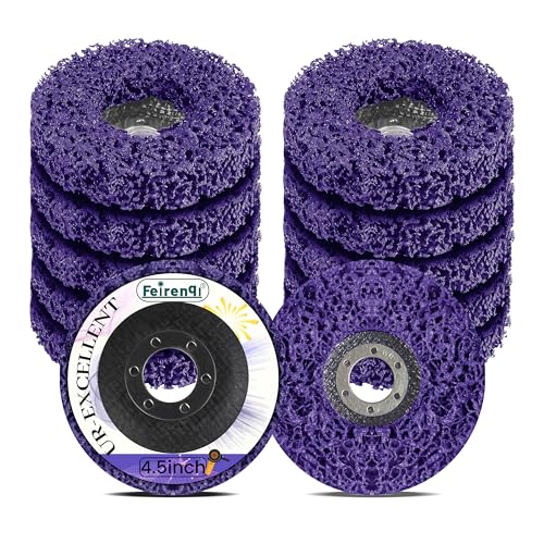 Feirenql 12Pcs Strip Discs Stripping Wheel, 4-1/2"x 7/8" Inch Stripping Wheel for Angle Grinder Clean and Remove Paint Coating Rust Welds Oxidation - Image 1