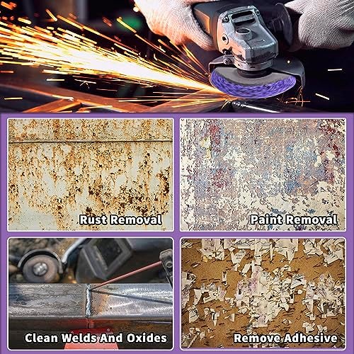 Feirenql 12Pcs Strip Discs Stripping Wheel, 4-1/2"x 7/8" Inch Stripping Wheel for Angle Grinder Clean and Remove Paint Coating Rust Welds Oxidation - Image 4