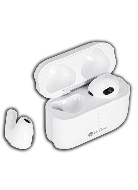 ProOne PHB3207 True Wireless Earbuds, Bluetooth 5.3, USB-C Fast Charging, HD Call, Siri Support, 4 Hours Playtime, Noise Reduction, Lightweight Earbuds with Charging Case