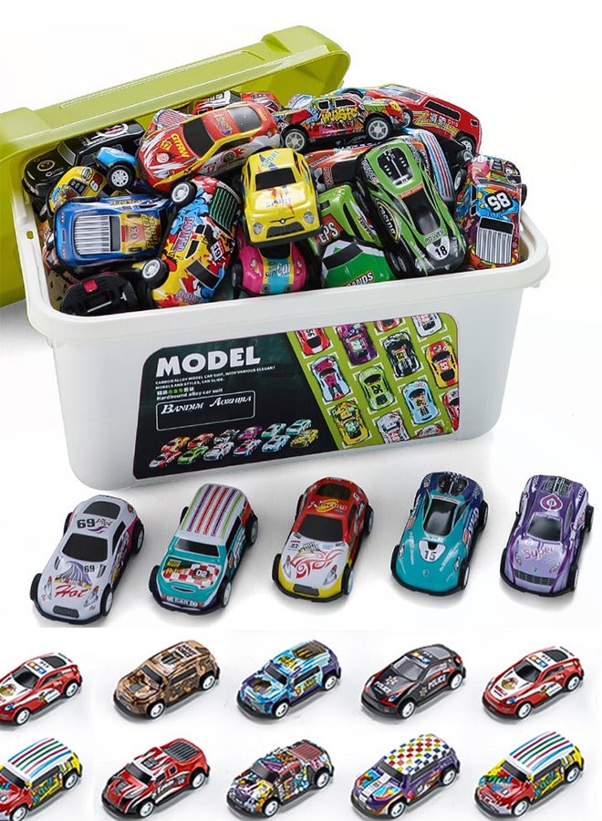 30 Pack Pull Back Toy Car Mini Die-Cast Race Cars Vehicles Bulk Party Favor Cars Toys Goodie Bag Stuffers Pinata Fillers Metal Friction Car For Boys Girls 2-5 Years Old  - Image 1
