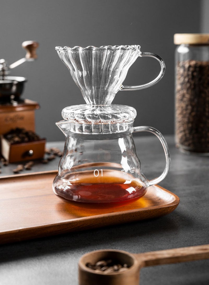 Rorence Hand Brew Coffee Pot, Heat-Resistant Glass Carafe with Handle 450 ml - Image 3