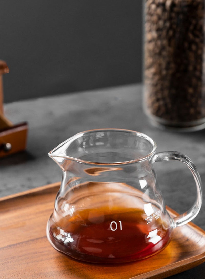 Rorence Hand Brew Coffee Pot, Heat-Resistant Glass Carafe with Handle 450 ml - Image 1