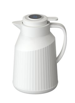WHITE 1.5L Vacuum Flask with Temperature Display - Hot & Cold Drinks