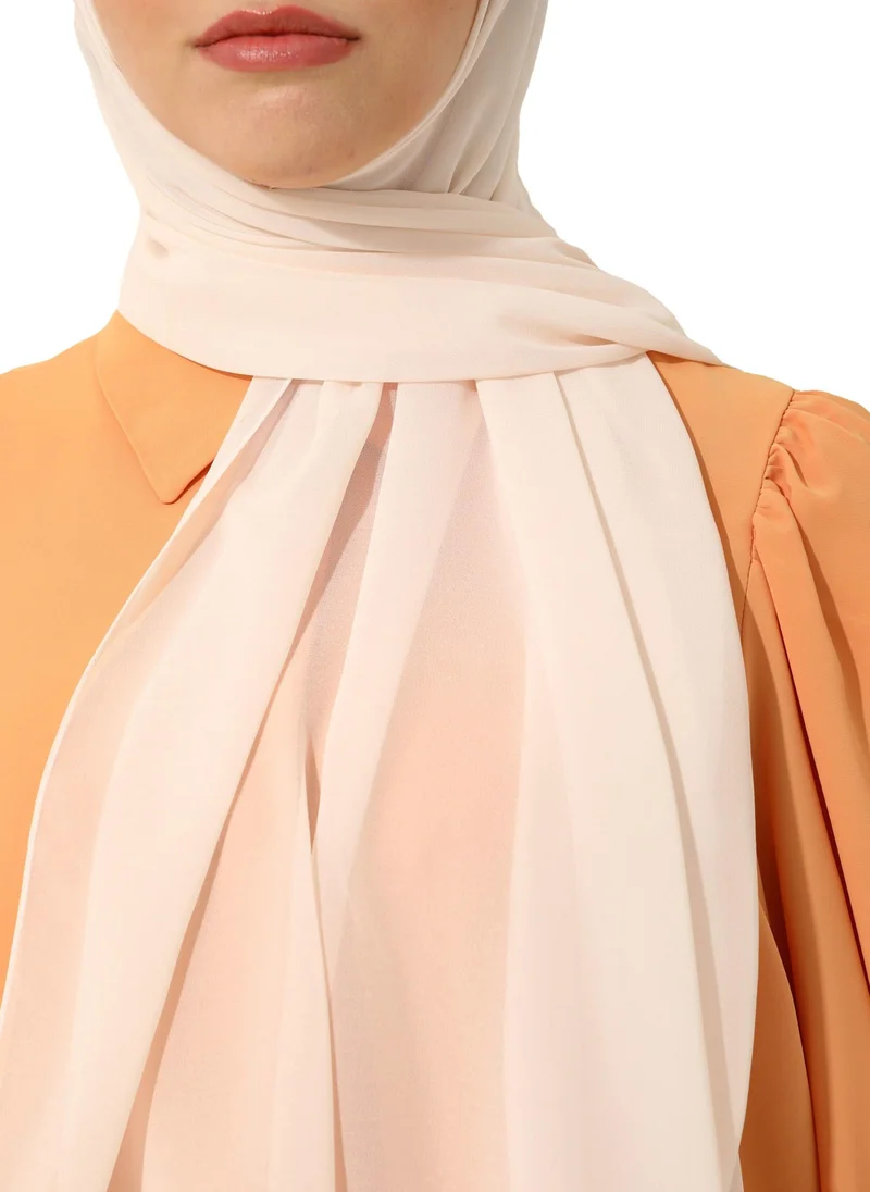 Tuva Shawl by Modanisa Cream - Plain - Chiffon - Shawl - Tuva