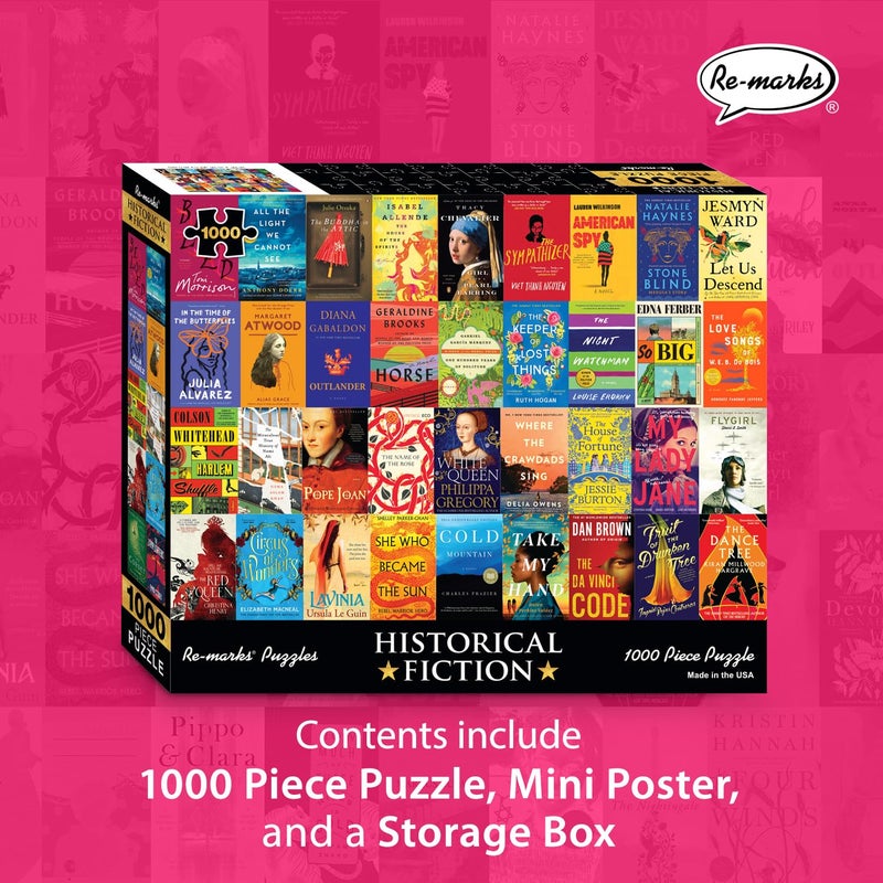 Re-marks Historical Fiction Book Collage Puzzle, 1,000-Piece Jigsaw Puzzle for All Ages - Image 2