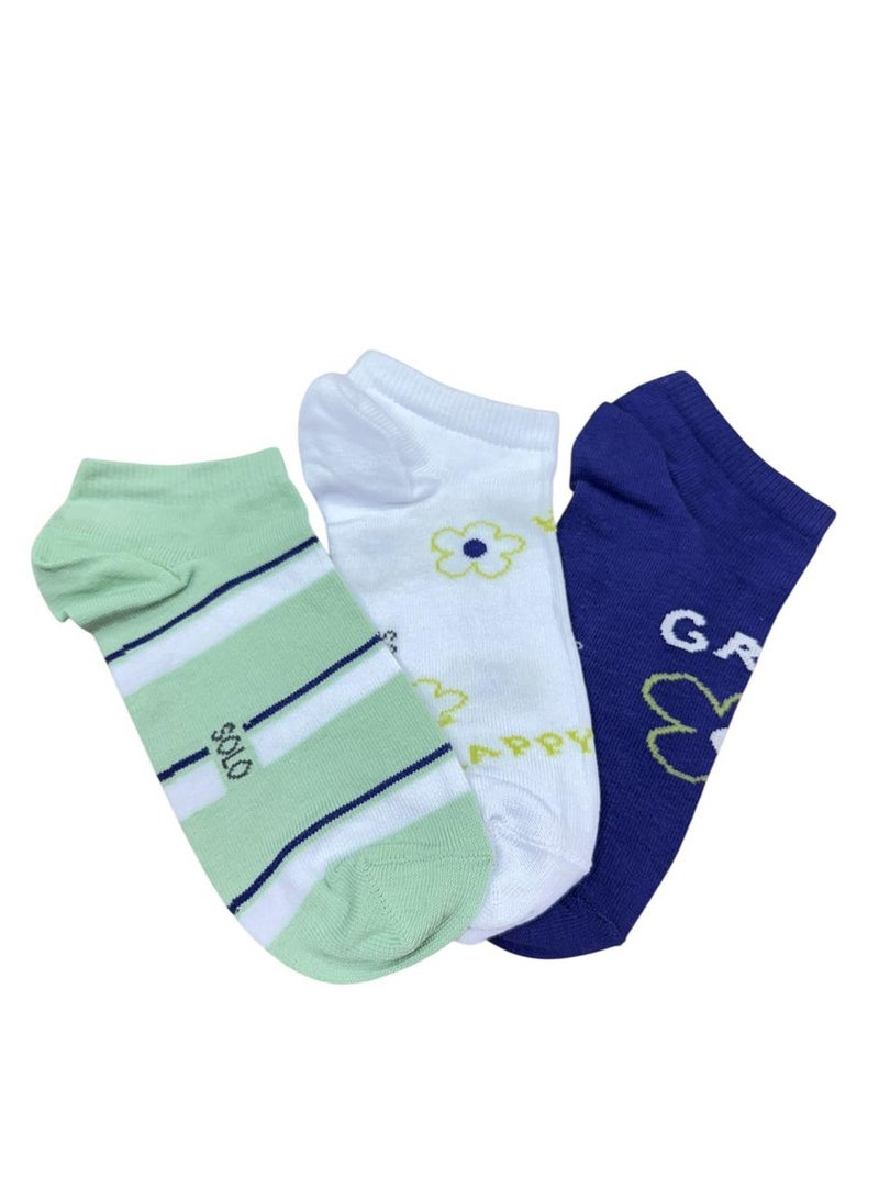 Solo Solo women Trendy Sneaker Pack of 3 Socks  - Image 1