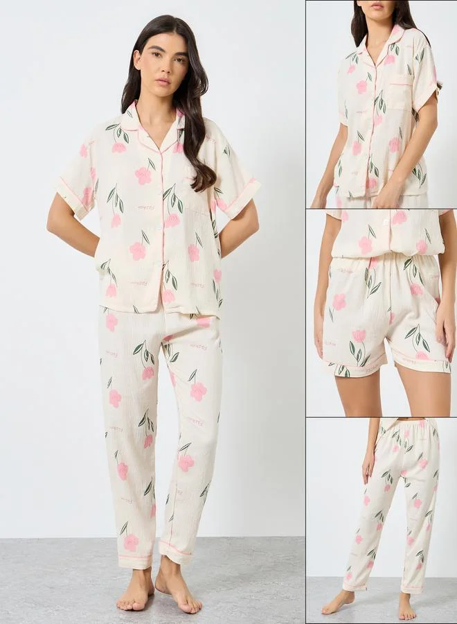 Take Two Take Two Pack of 3 - All Over Print Shirt, Short and Pyjama