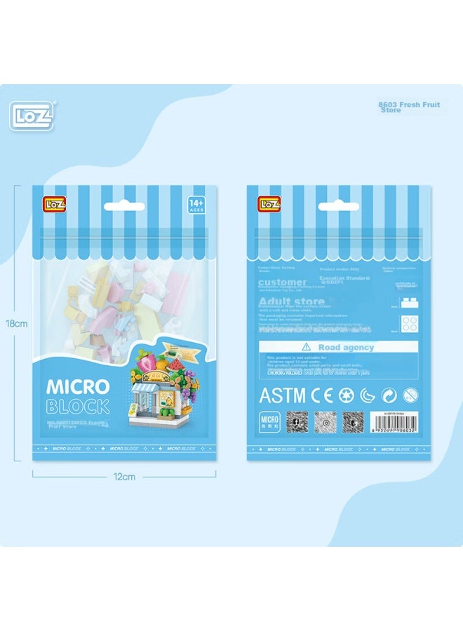 Loz Micro-particle Building Blocks, Children's Toy Assembly Model, Mini Street View, Birthday Gift, 8603 Fresh Fruit Shop - Image 3
