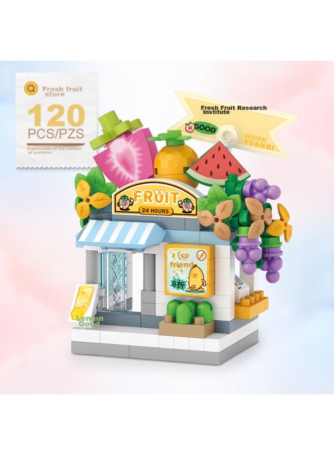 Loz Micro-particle Building Blocks, Children's Toy Assembly Model, Mini Street View, Birthday Gift, 8603 Fresh Fruit Shop - Image 1