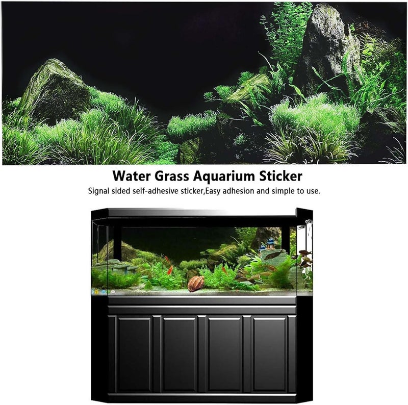 Water Grass Aquarium Sticker, PVC Aquarium Background Self Adhesive Water Proof Poster Sticker for Fish Tank with Bright Colors (91 * 50cm) - Image 2