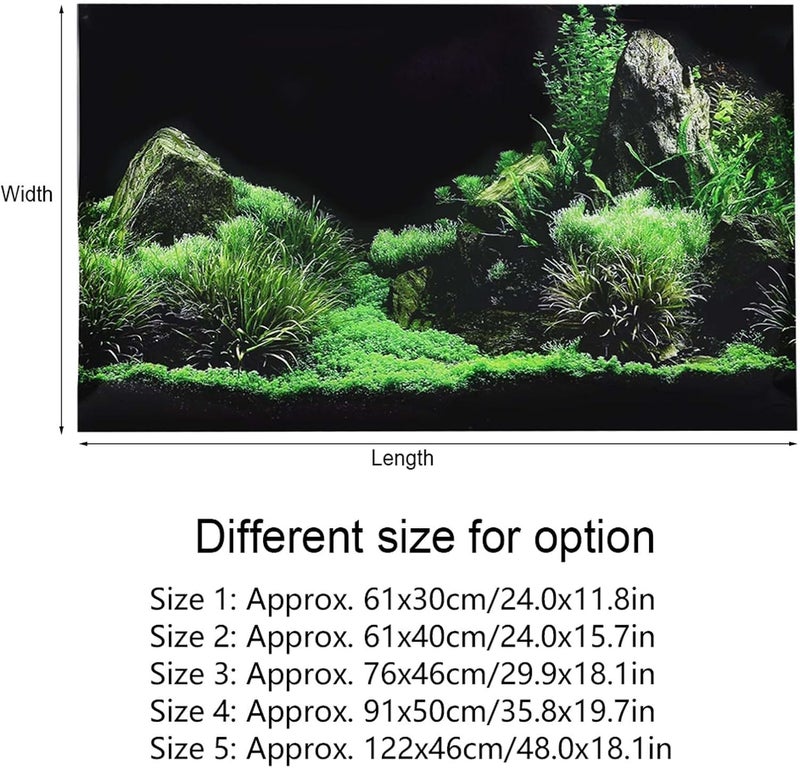 Water Grass Aquarium Sticker, PVC Aquarium Background Self Adhesive Water Proof Poster Sticker for Fish Tank with Bright Colors (91 * 50cm) - Image 3