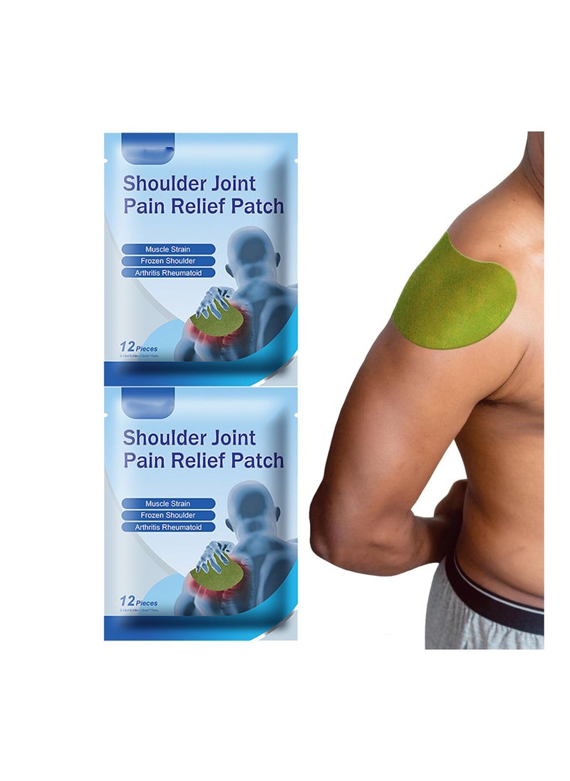 Shoulder Patches, Pain Relief Patches, 24 Count Warming Herbal Plaster Maximum Strength Heat Patches, 8 Hours Deep Heating Extra Strength Joint Patch of Shoulder, Knee, Back, Neck, Pain Relief - Image 1
