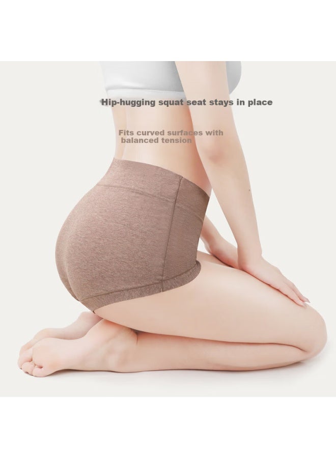 Youngyell Women's High-waist Cotton Boxer Briefs 3-pack Antibacterial Plus Size Mom Underwear - Image 2
