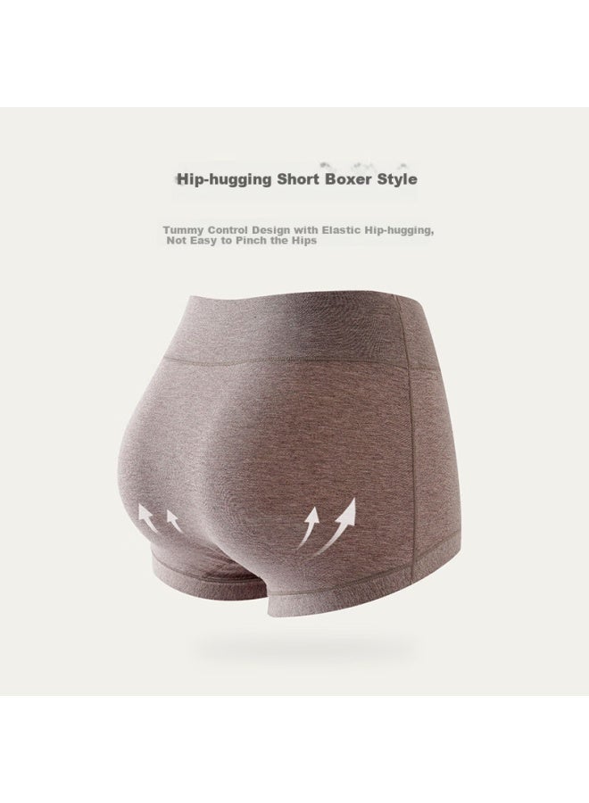 Youngyell Women's High-waist Cotton Boxer Briefs 3-pack Antibacterial Plus Size Mom Underwear - Image 4