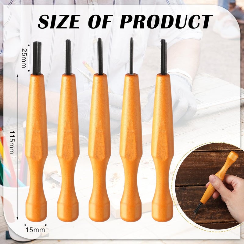 WILLBOND 5 Pcs Carving Knife Chisel Triangular Wood Carving Tool DIY Triangle Shape Wood Carving Knife for Experts and Beginners (1.5mm 2mm 3mm 4mm 5mm) - Image 2