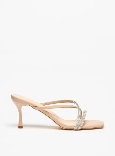 فلورا بيلا Women's Embellished Cross Strap Sandals with Stiletto Heels