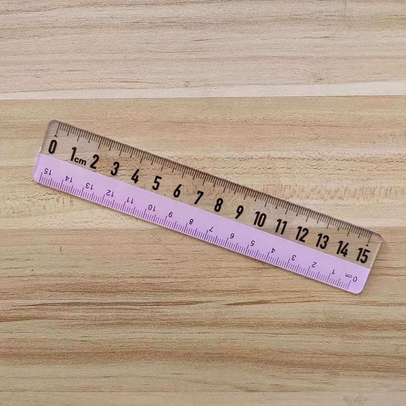 مسطرة شفافة زرقاء مستقيمة 5.91 بوصة للمدرسة والمكتب لتقطيع القرطاسية - Image 5