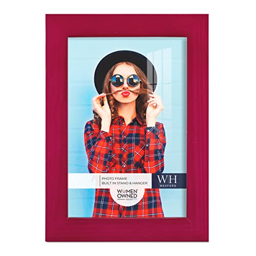 Renditions Gallery 5x7 inch Picture Frame Cherry Red Wood Grain Frame, High-end Modern Style, Made of Solid Wood and High Definition Glass for Wall and Tabletop Photo Display - Image 1