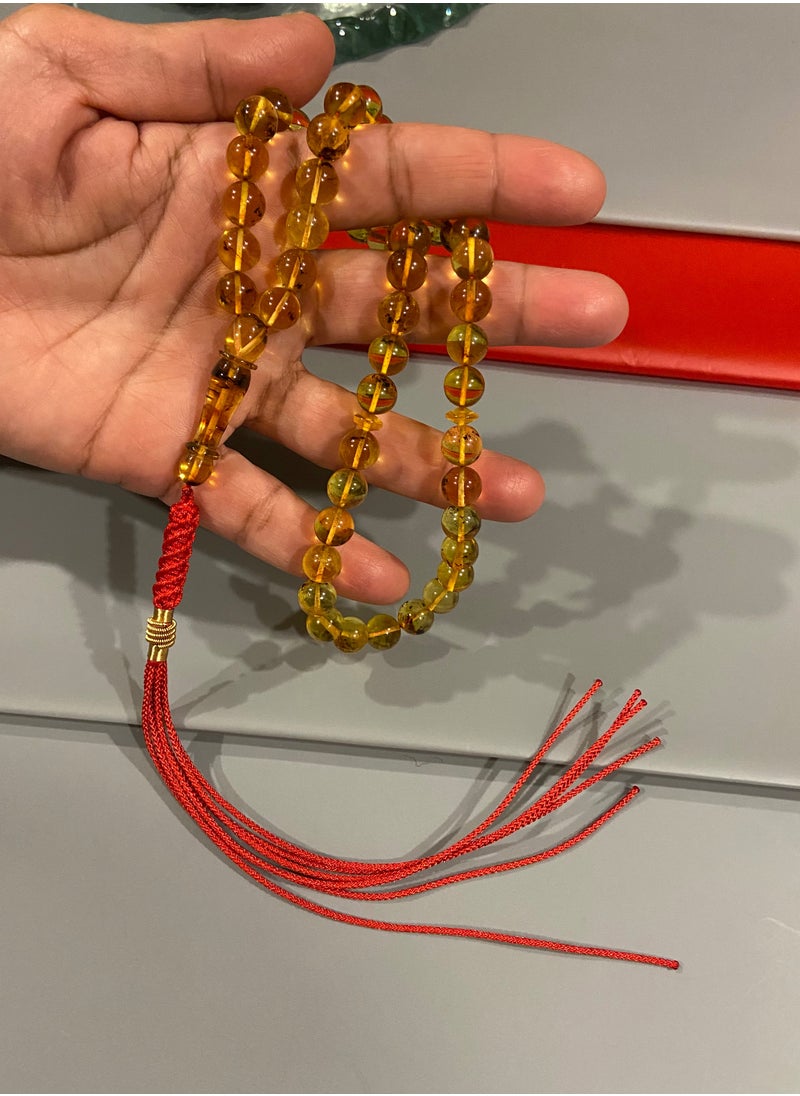 بيرسونال تاتش - سبحة رجالية من الكهرمان الطبيعي البلطيقي الحُر عدد الخرز 49 ومقاس الخرز 8.7mm - Image 1